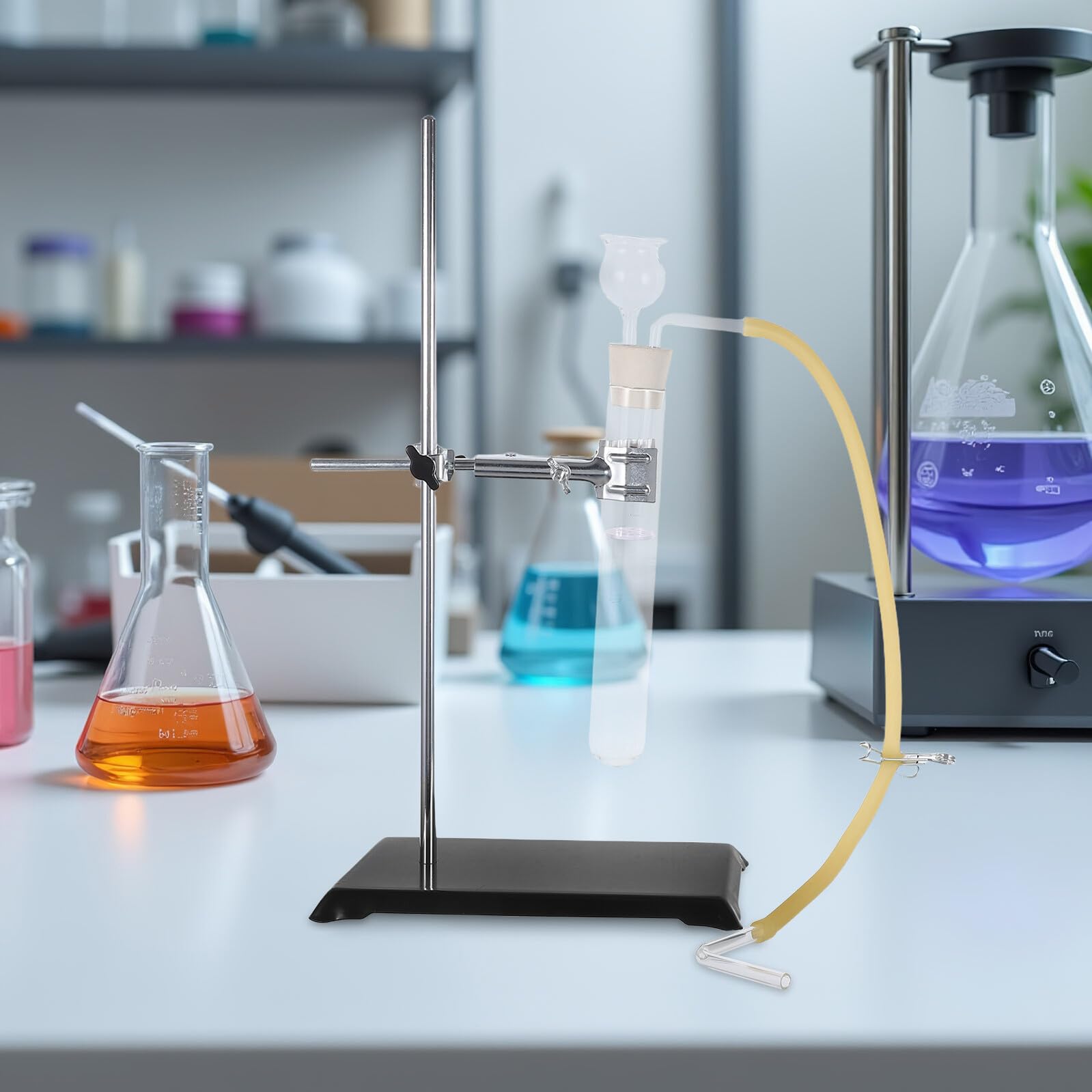 SHINEOFI Kit de Gas para Laboratorio Portátil Generador de Hidrógeno y Dióxido de Carbono Material Didáctico de Física Química Instrumento de Demostración Seguro y Compacto para