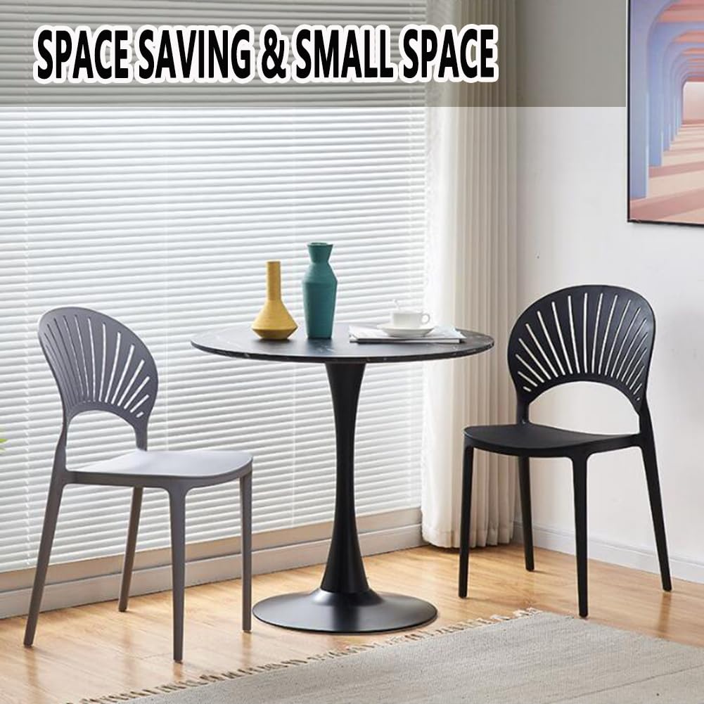 Nowoczesny okrągły stół do jadalni z granitowym blatem z metalowym cokołem czarny 70 cm idealny do kuchni jadalni stolika kawowego stylowy tulipan design