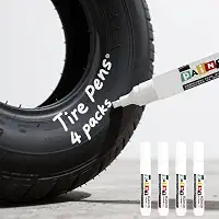 Marcador de pneu jumbo branco – Pacote com 4 canetas de tinta com ponta de 8 mm de largura para letras de pneus de carro, marcadores permanentes à prova d'água