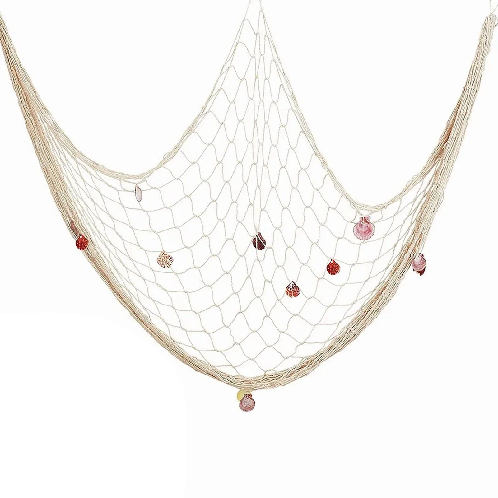 NIBEMINENTNautical Decorative Fishing Net Cotton Hand Weaving Mediterranean Style Fishing Net for Party Home Photography Props