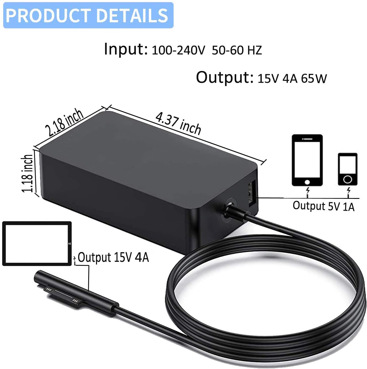 Amazon.co.jp: 65W Surface Pro充電器 対応 Microsoft Surface Pro 3/4