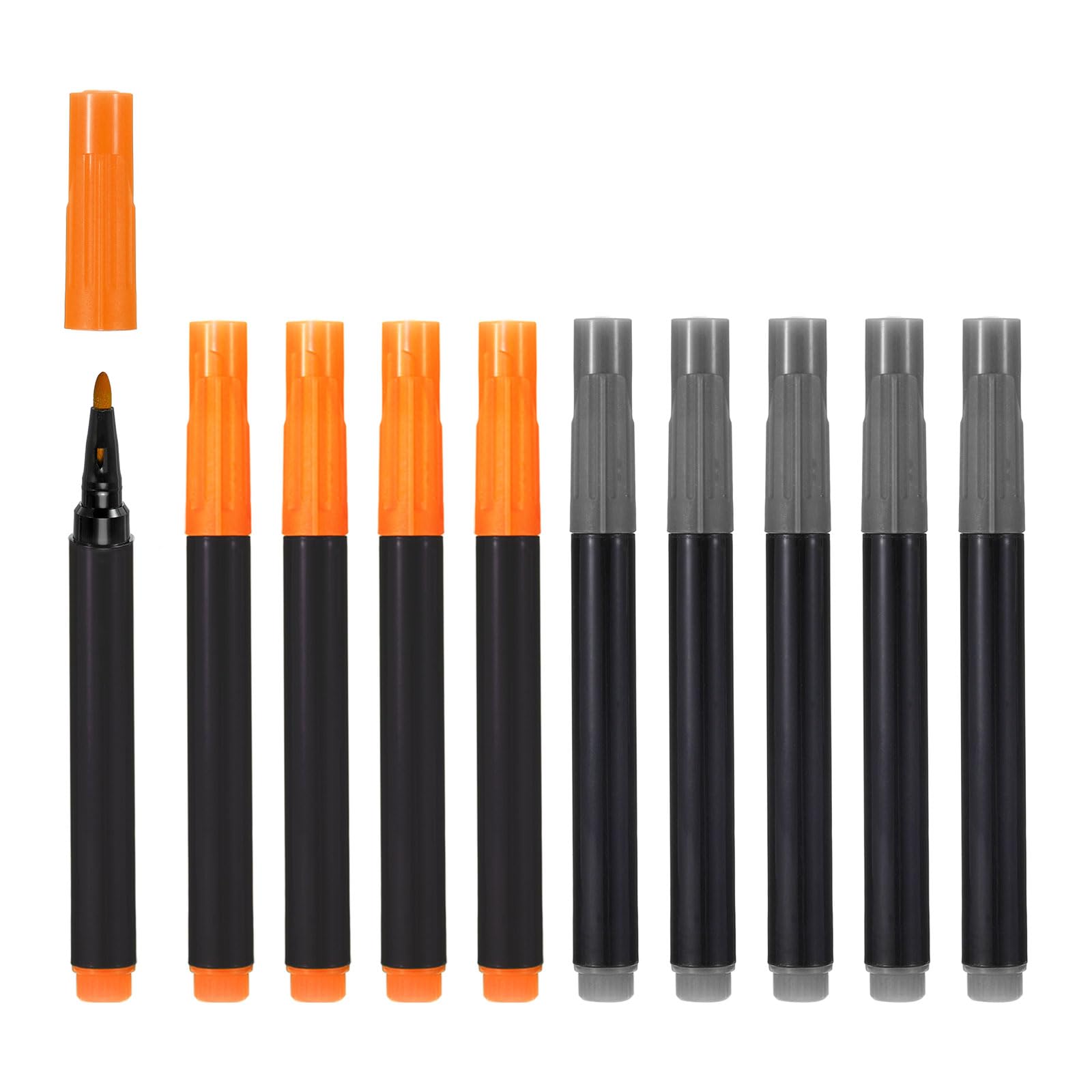 YOKIVE 10 Pcs Dry Erase Marker Pens, Orange Gray Low Odor Ink Fine Tip, Taking Notes, Great for Office Home, Meeting Room