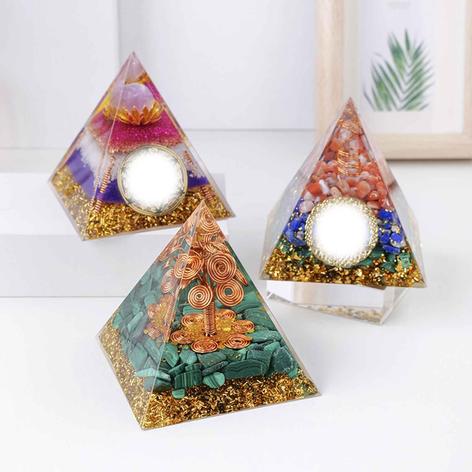Piramide di Cristallo da 3,15 Pollici Torre energetica dei Chakra in Cristallo di Ossidiana, generatore di energia positiva per Amici Piramide Cristalli curativi,1