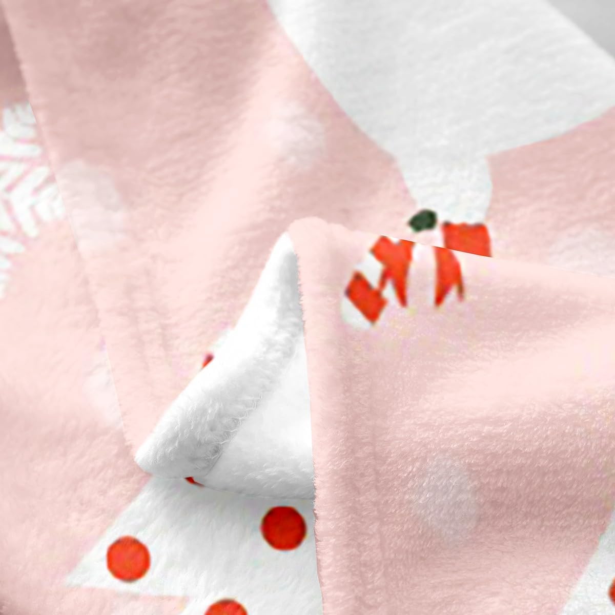 Feelyou Christmas Kids Plush Throw Blanket Cartoon Snowman Bedding All Season Bed Blanket Set for Sofa Couch Christmas Tree Decor Flannel Fleece Blanket Set Pink Dots Xmas Theme Bedroom Twin 60"x80"