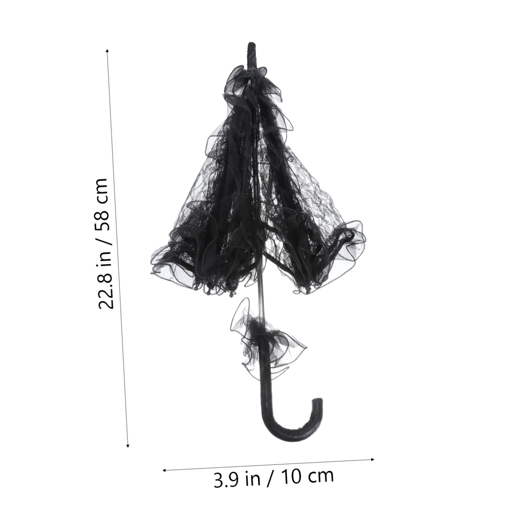 GLSTOY Classic Lace Umbrella for Wedding Photo Shoot Small Size Handmade Black Embroidered Wedding Umbrella