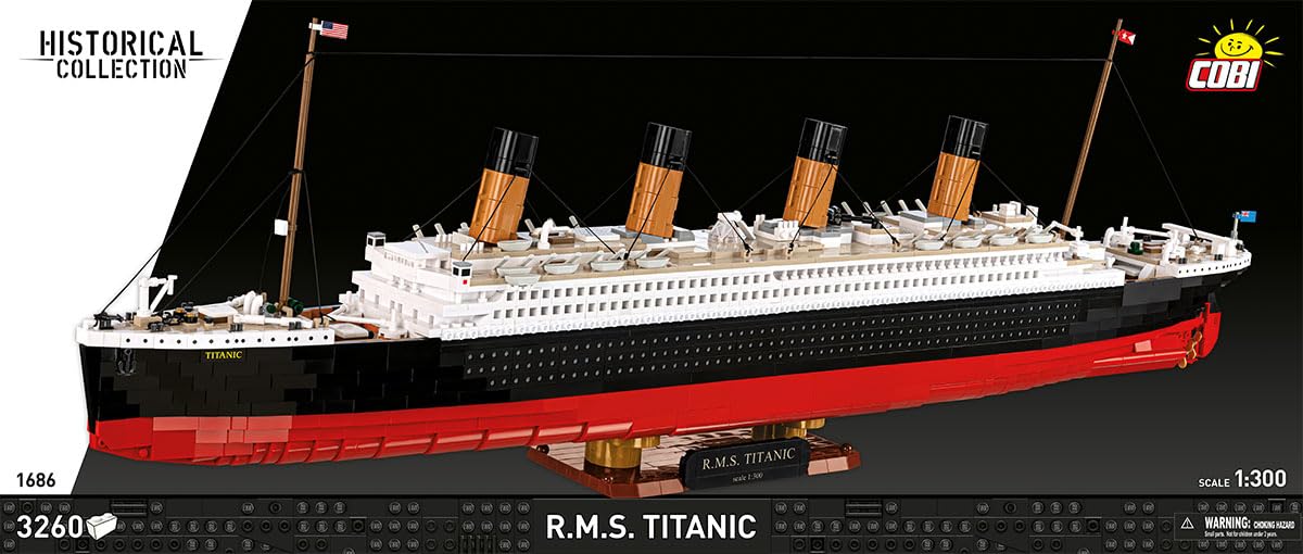 COBI Historical Collection R.M.S. Titanic Bauset im Maßstab 1:300, 3260 Teile, Grau