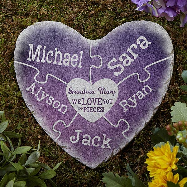Personalization Universe Personalized Family Garden Stone - Together We Make A Family, Outdoor Decorations Stepping Stones with Names, Perfect for Mother's Day, Grandma's Birthday, Garden Memorial