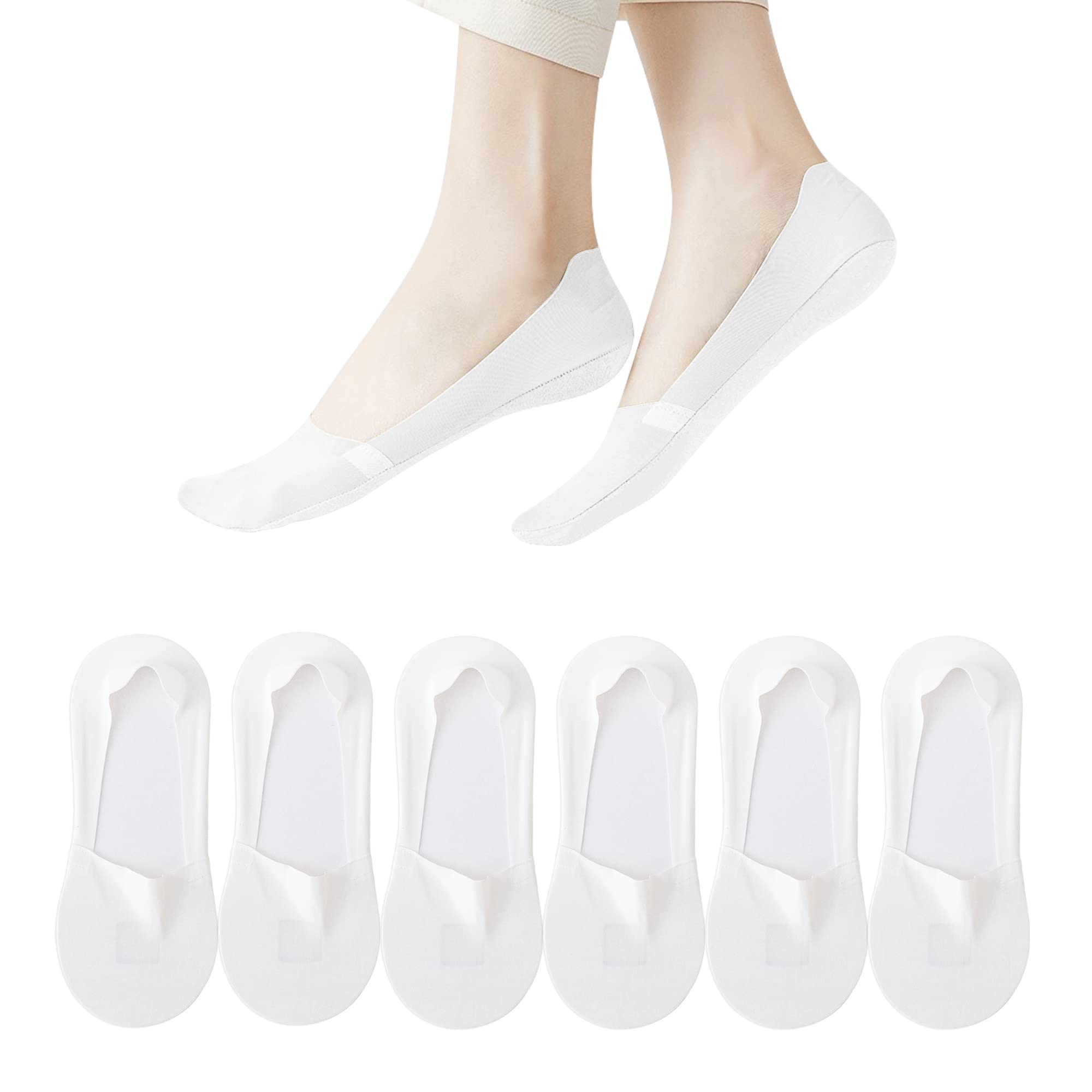 No Show Socks Womens 6 Pairs Hidden Invisible Low Cut Socks Non Slip Socks Womens Breathable Cool Thin Womens Socks