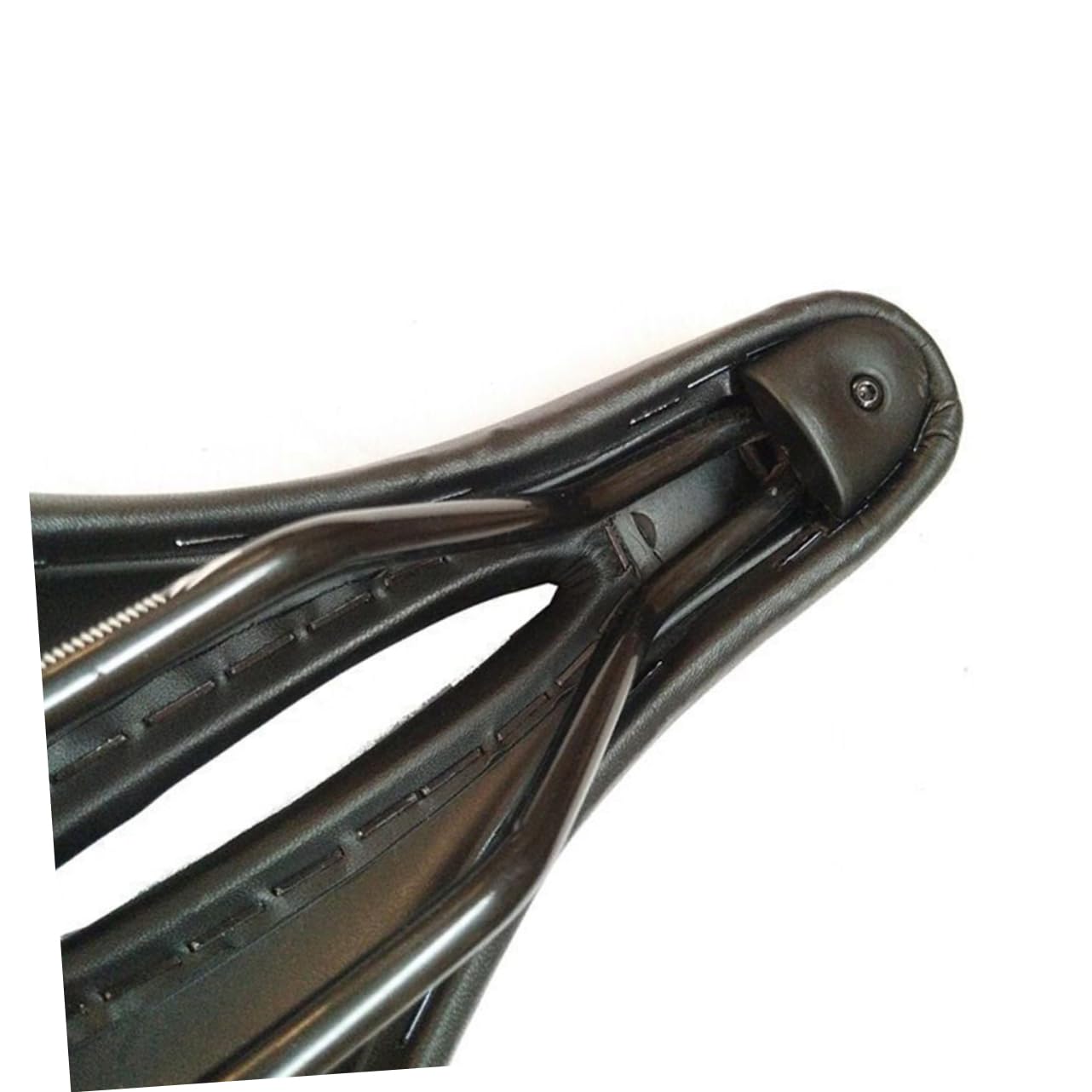 Selle de Vélo VTT Épaisse, Confortable, Respirante, Cuir Noir