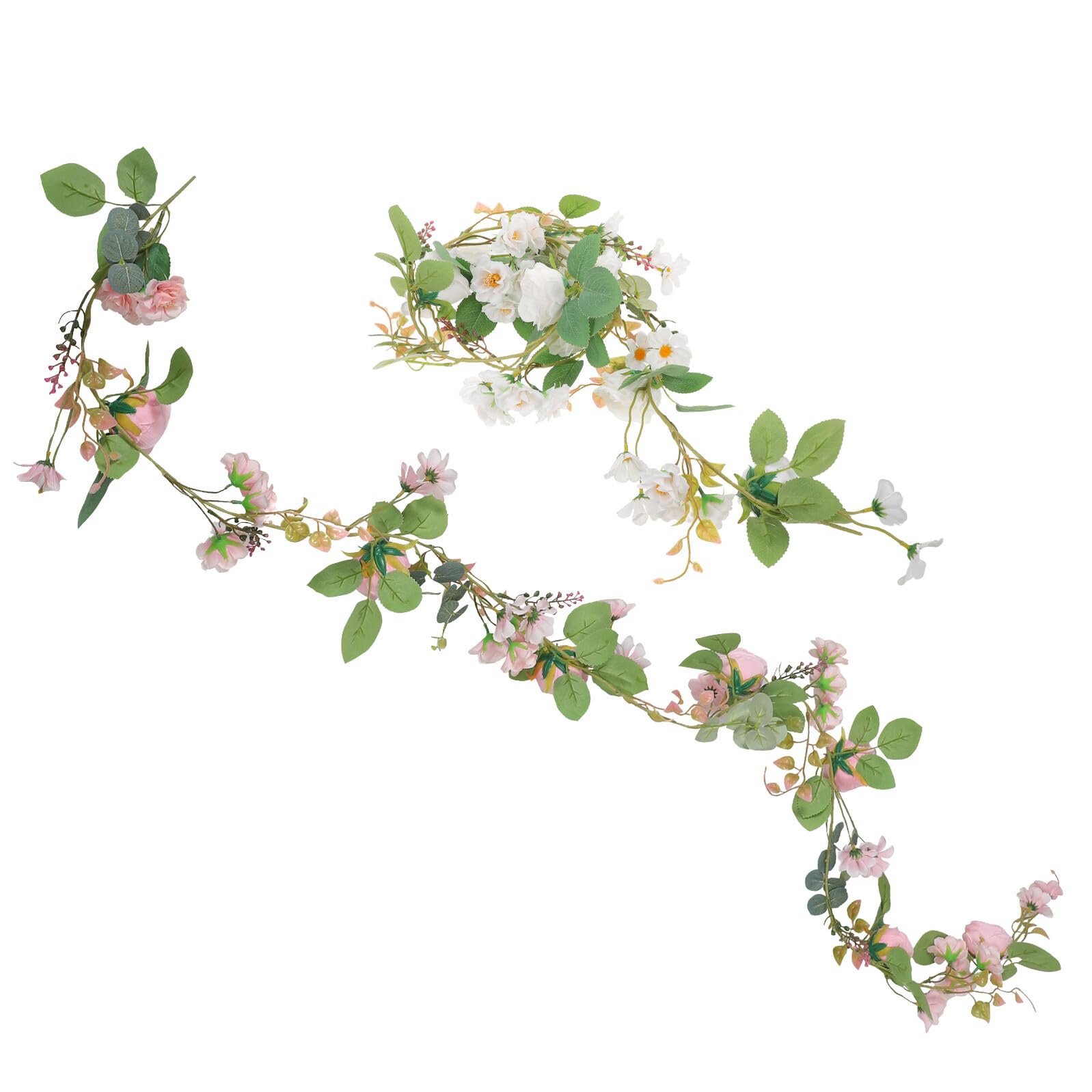 Ghirlanda di Fiori Artificiali e Eucalipti Decorazione Floreale per Appendere per Matrimoni Feste e Eventi Realistica e Duratura