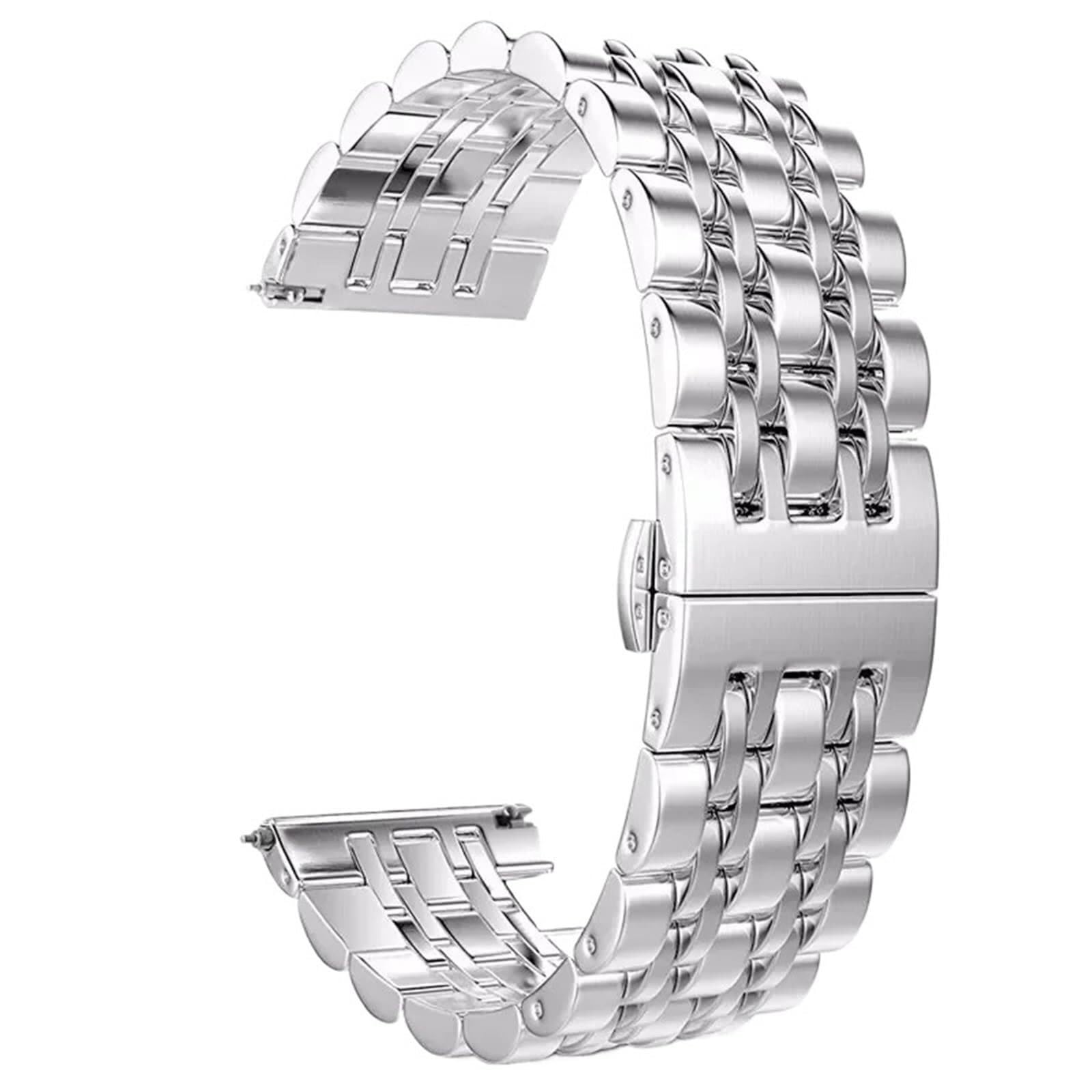 GOUJIAN Correa de reloj de acero inoxidable, 20/22 mm, con hebilla de