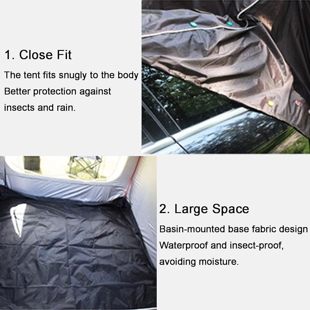 Tente automatique de hayon de voiture, grand espace SUV Extension arrière, couverture de coffre portable, protection UV étanche pour camping