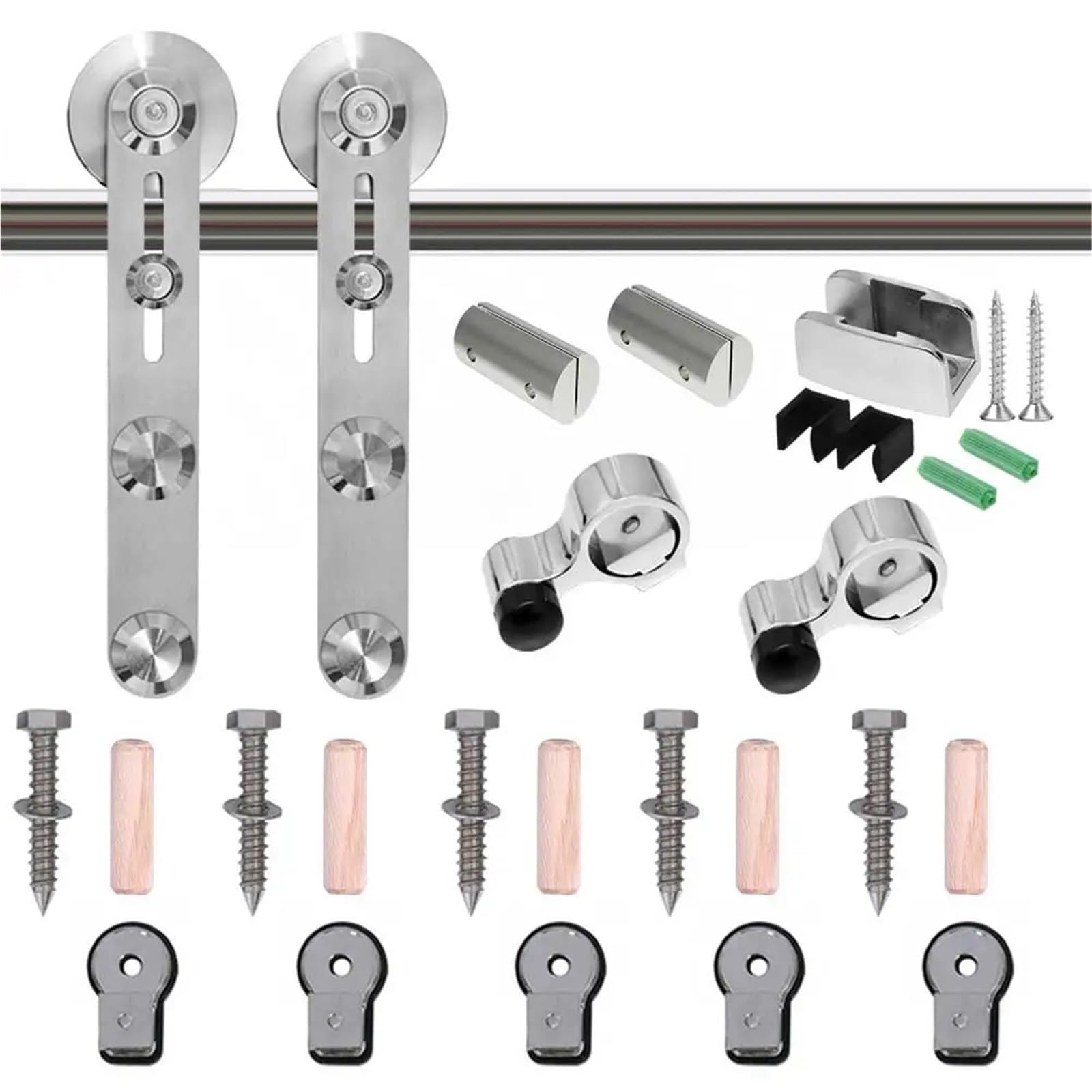 Barn Door Sliding Kit, Sliding Barn Door Hardware Clsoet for Single Track Kit Stainless Steel Smoothly Silently System L Shape for s(9FT-274CM)