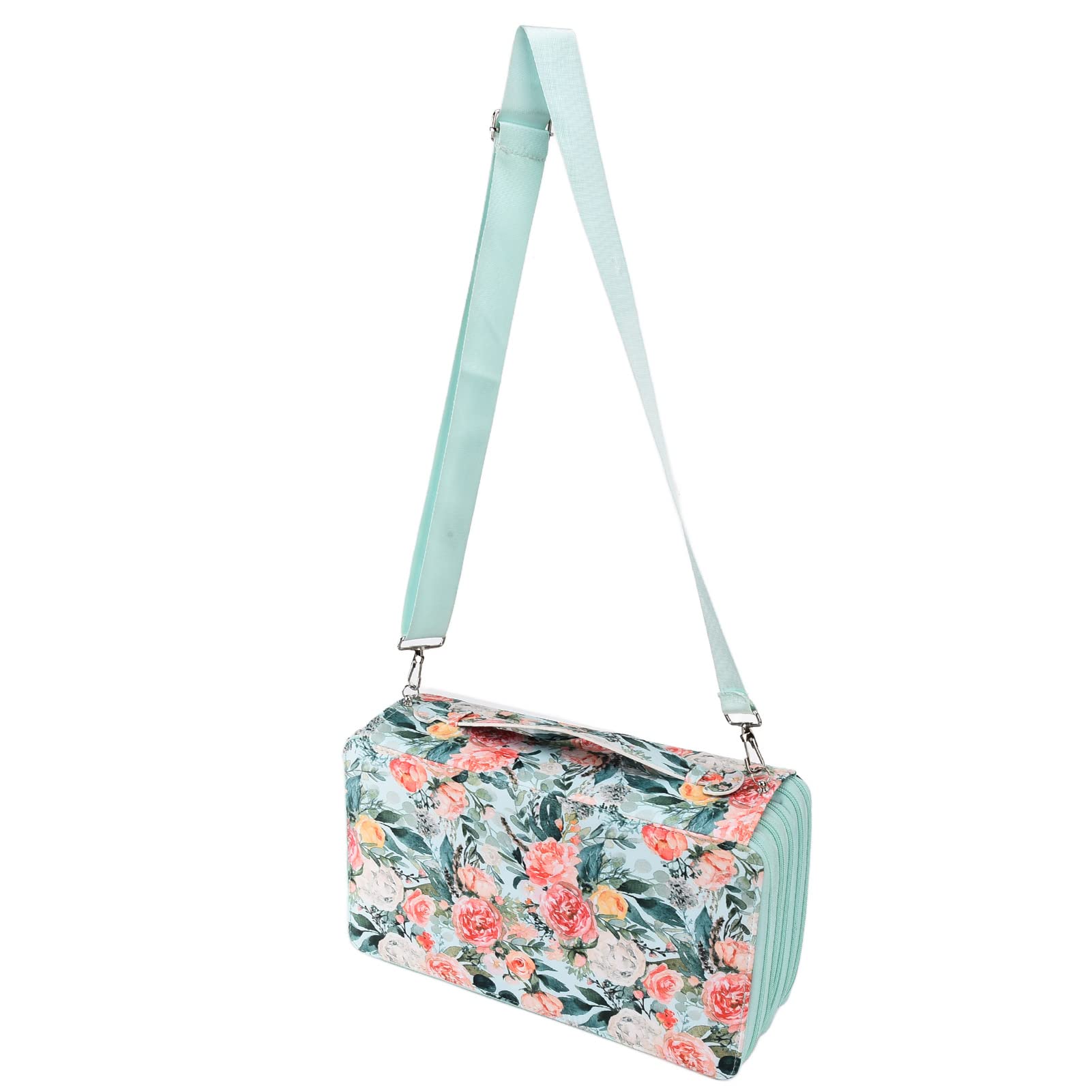 Astuccio per matite di grande capacità 100 slot Astuccio rosa portatile leggero e resistente all'usura di squisita fattura (rosa verde)