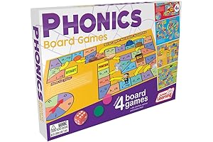 Junior Learning Phonics Board Games Set: Fun Educational Learning for Kids Ages 6-8