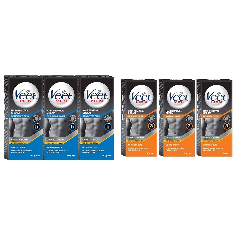 Veet Hair Removal Cream for Men, Sensitive Skin & Normal Skin - 50g Each (Pack of 3) (B089FJ8YGH) Amazon Price History, Amazon Price Tracker