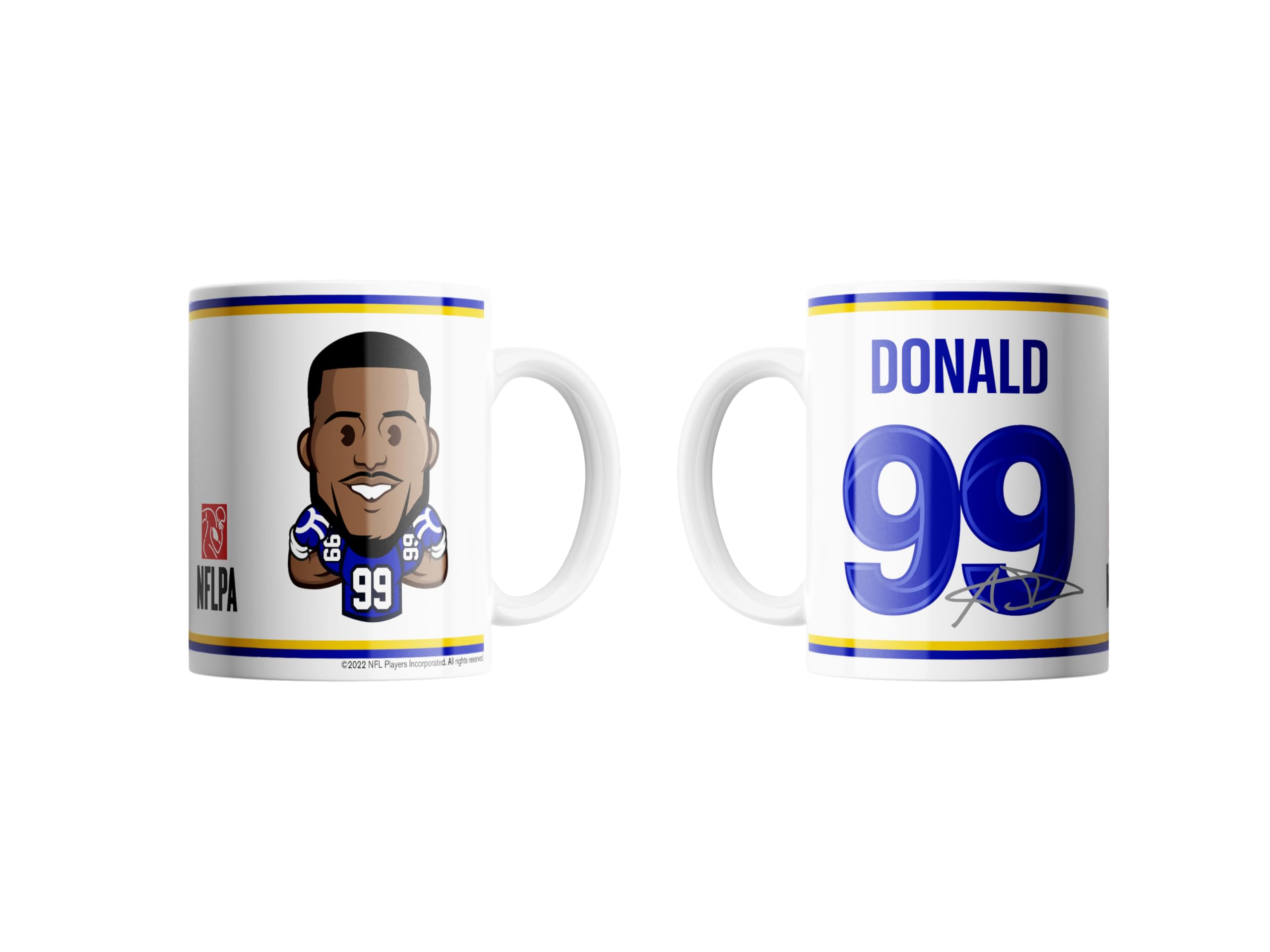 Taza gigante de Los Angeles Rams Aaron Donald Emoji de Los Ángeles.