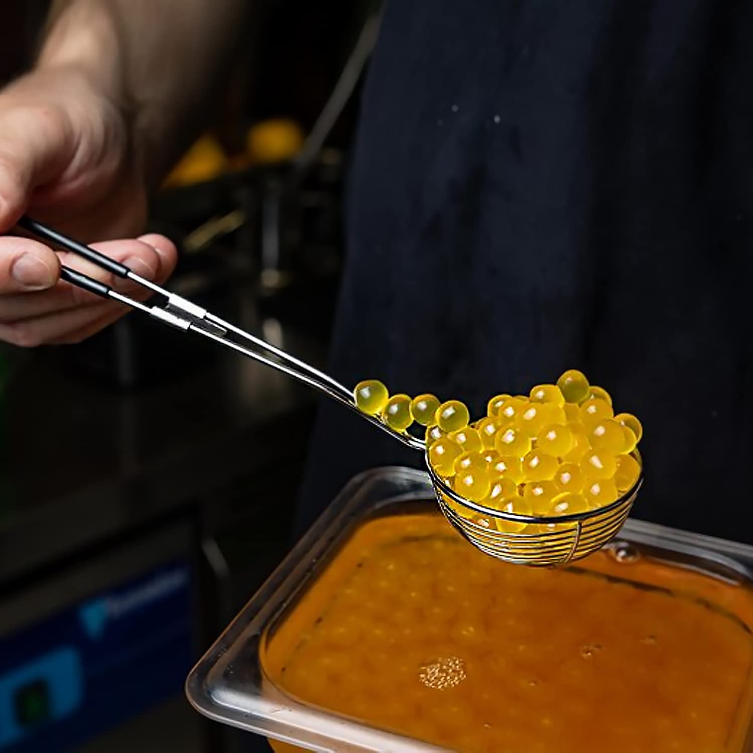 Bubble Mania Cucharón para té de burbujas de acero inoxidable para tapioca boba y gelatina de coco