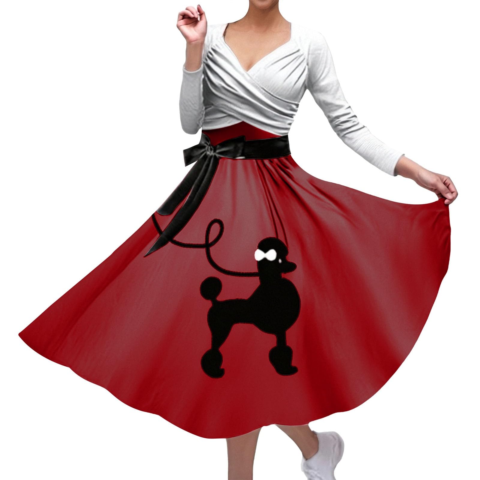 2026 Deux pièces Lady 1950 Poodle élégante pour Femmes Rondes Coupe Tissu Doux Haute Confortable soirée cérémonie