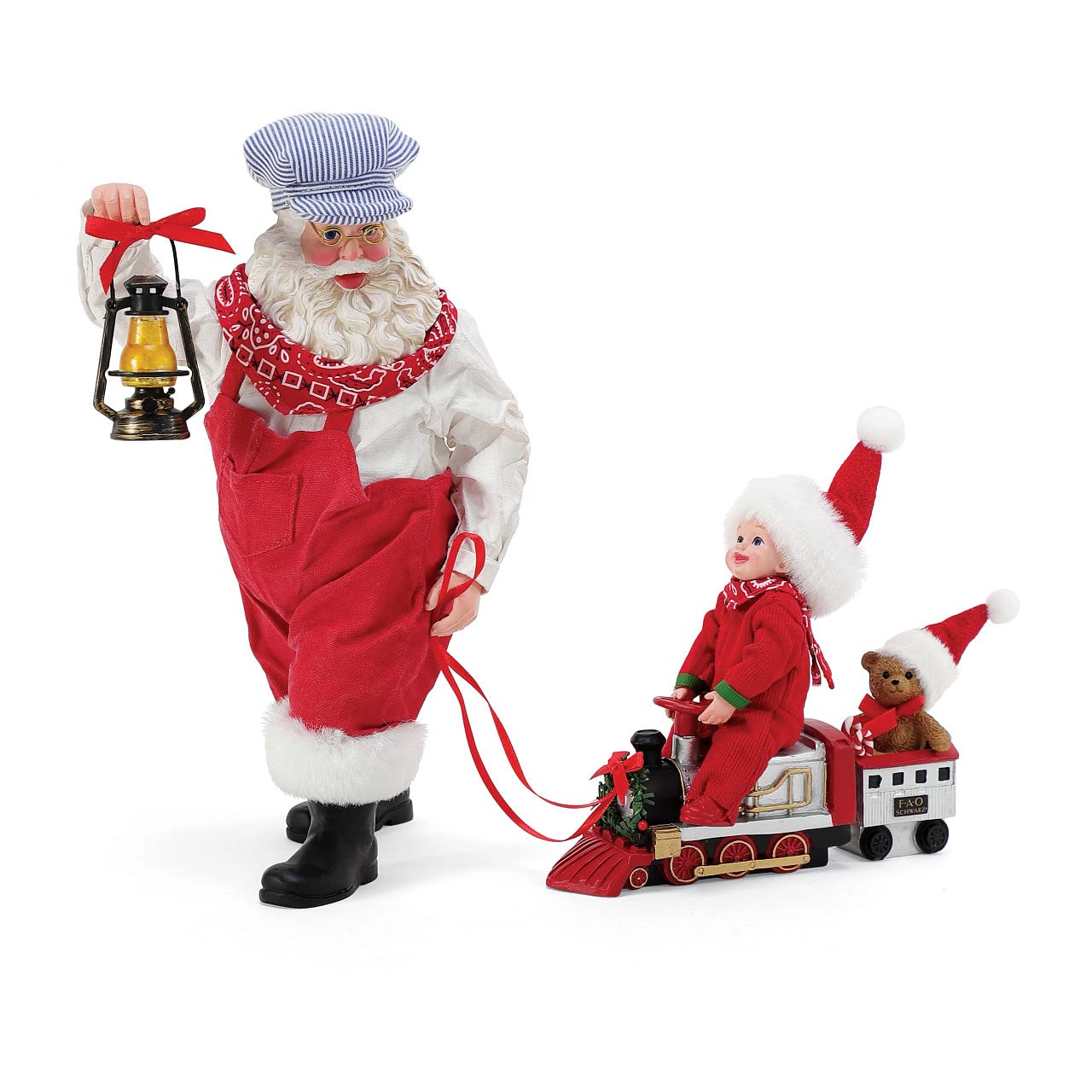 Department 56FAO Schwarz by Possible Dreams Santa Choo-Choo for Two Figurine Set, 10 Inch, Multicolor