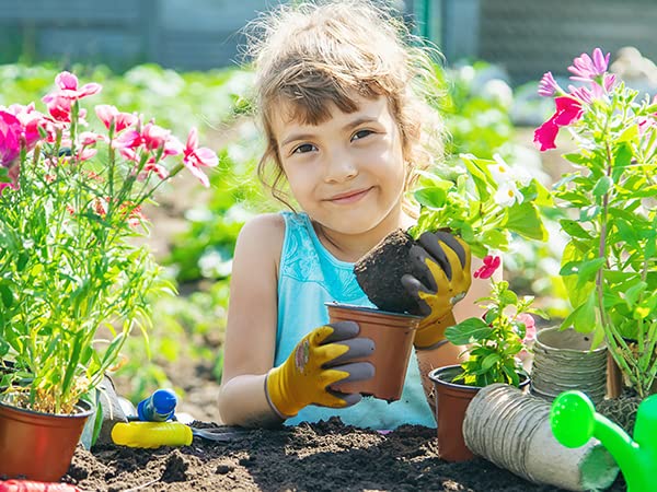 COOLJOB Childrens Garden Gloves for Boys Girls 3 works Toddler Work Gloves for Gardening Playing Non-slip Latex Coating - Image 3