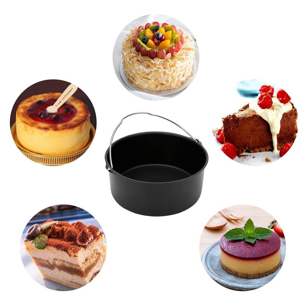 Accessori per friggitrice ad aria, cestino da forno da 20,3 cm, con rivestimento antiaderente, adatto a set da 12 pezzi da 20,3 cm, 4,8 Qt-7,2 Qt-Up