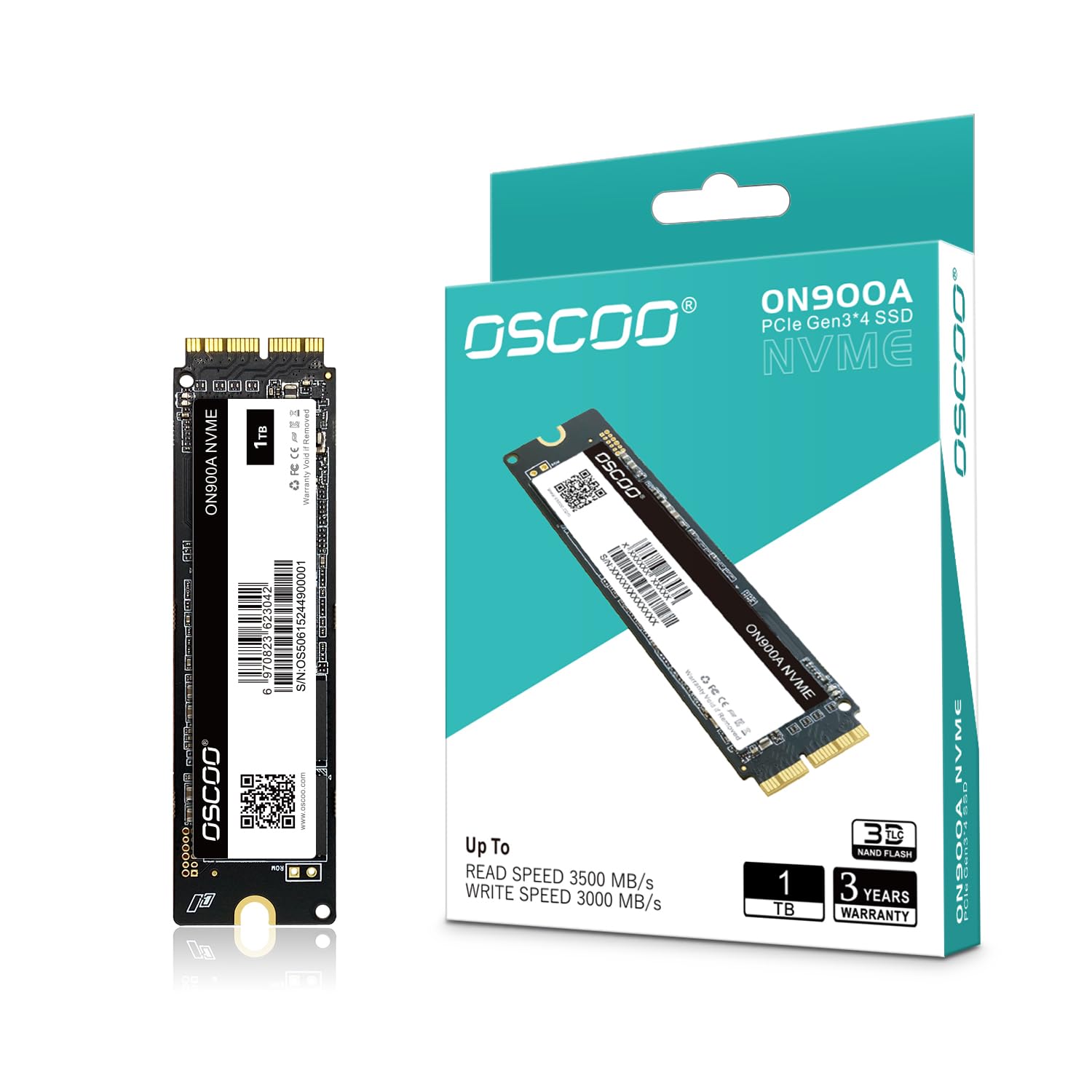 1TB NVMe SSD for MacBook - PCIe Gen3.0x4 Internal SSD, Up to 2100MB/s, Compatible with MacBook Air/Pro 2013-2017, Mac Mini 2014, iMac 2012-2018, Mac Pro 2013 - ON900A