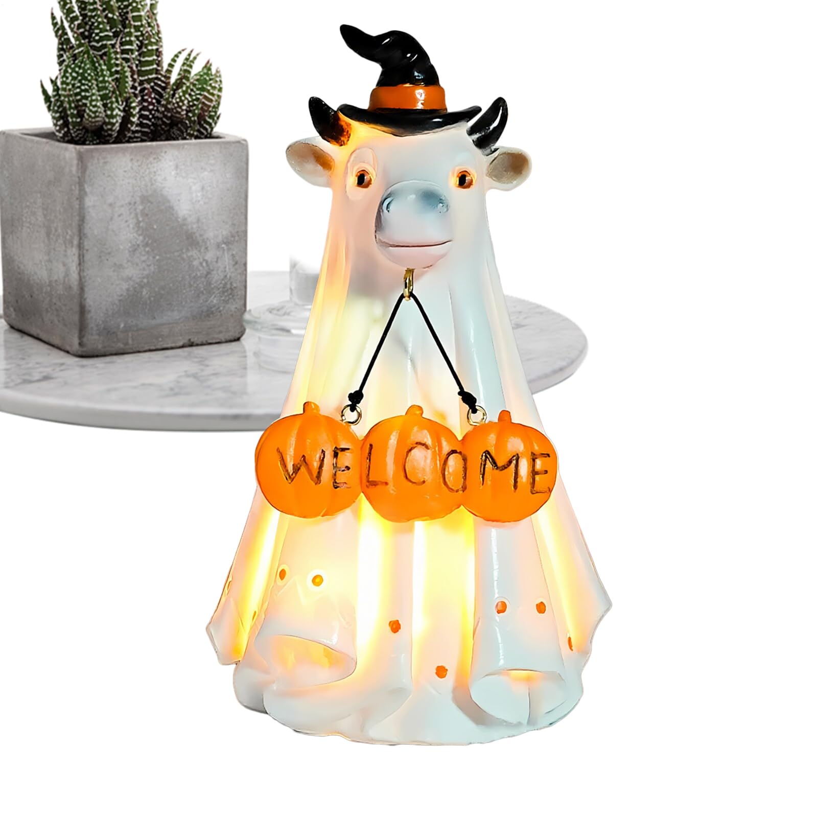 Fantôme effrayant éclairé pour décoration de table d'Halloween