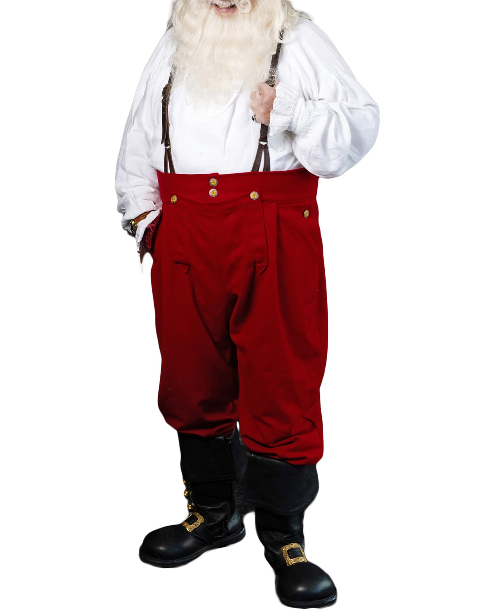 Kfsghdnz Men Christmas Santa Claus Costume Overalls Adult Outfit Suspender Jumpsuit Festival Bib Pants Loose Fit Cosplay Dungarees (Red A