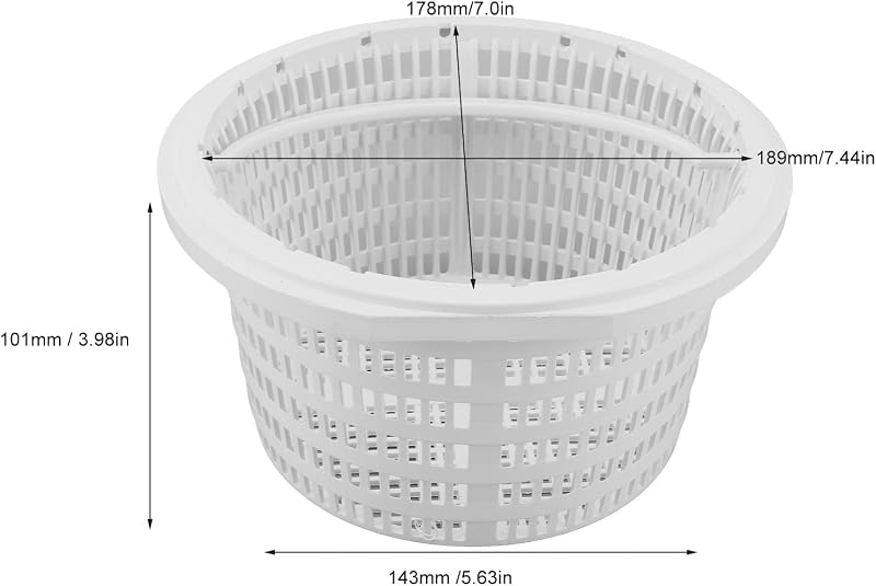 SIXRUN 18 cm-es Medence Szkimmer Kosár SP1091LX Modellhez - Tartós Műanyag Szűrőkosár Fogantyúval Medencékhez és Jakuzzihoz