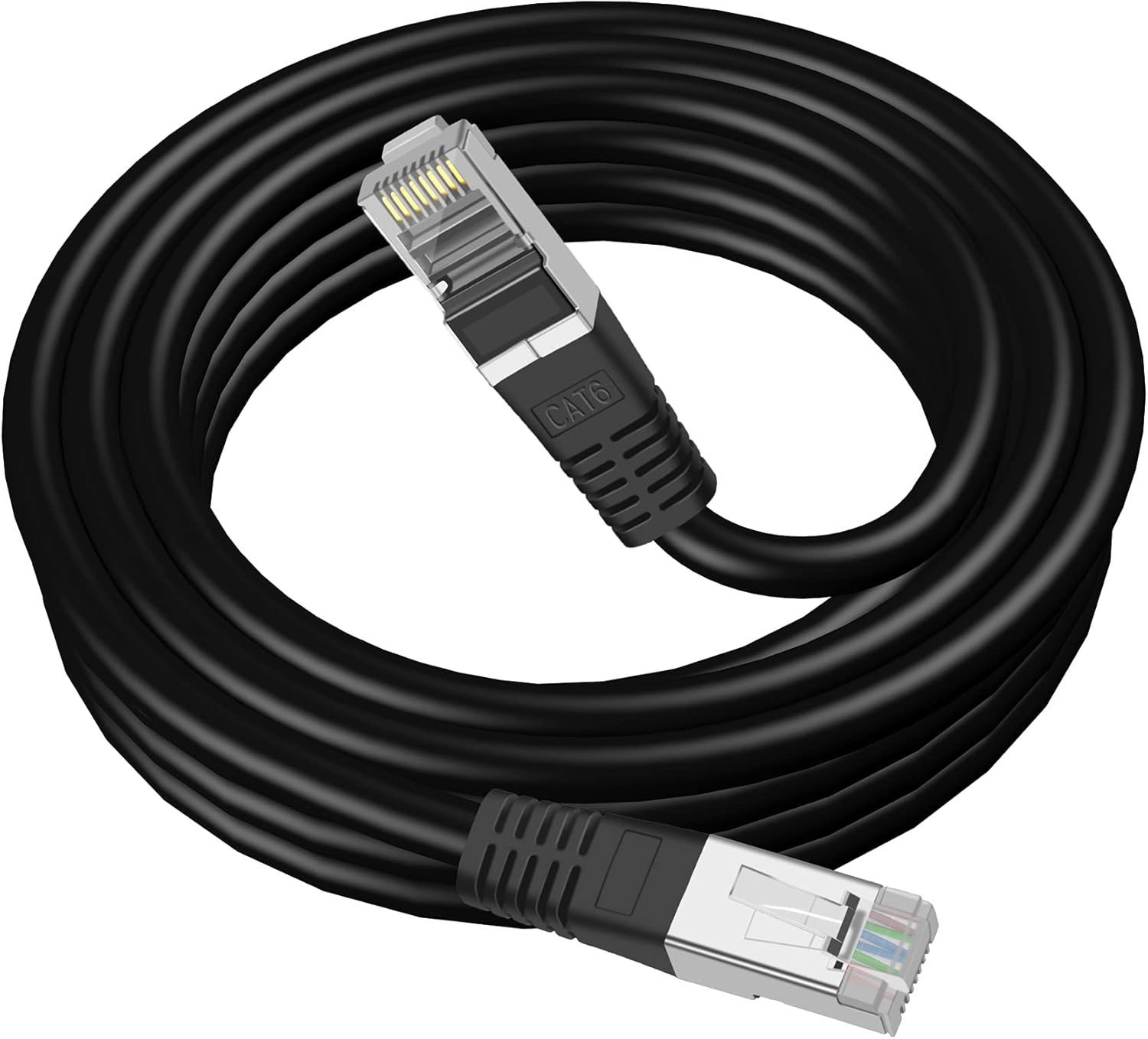 Ritz Gear Cat6 outdoor cable 25ft. 10Gbps, 550MHz bandwidth, Heavy-Duty Weatherproof/UV Resistant/23AWG BC Pure Copper. 4K Resolutions compatible with Wi-Fi modems/Routers/Security Cameras/PC/PS5/Xbox