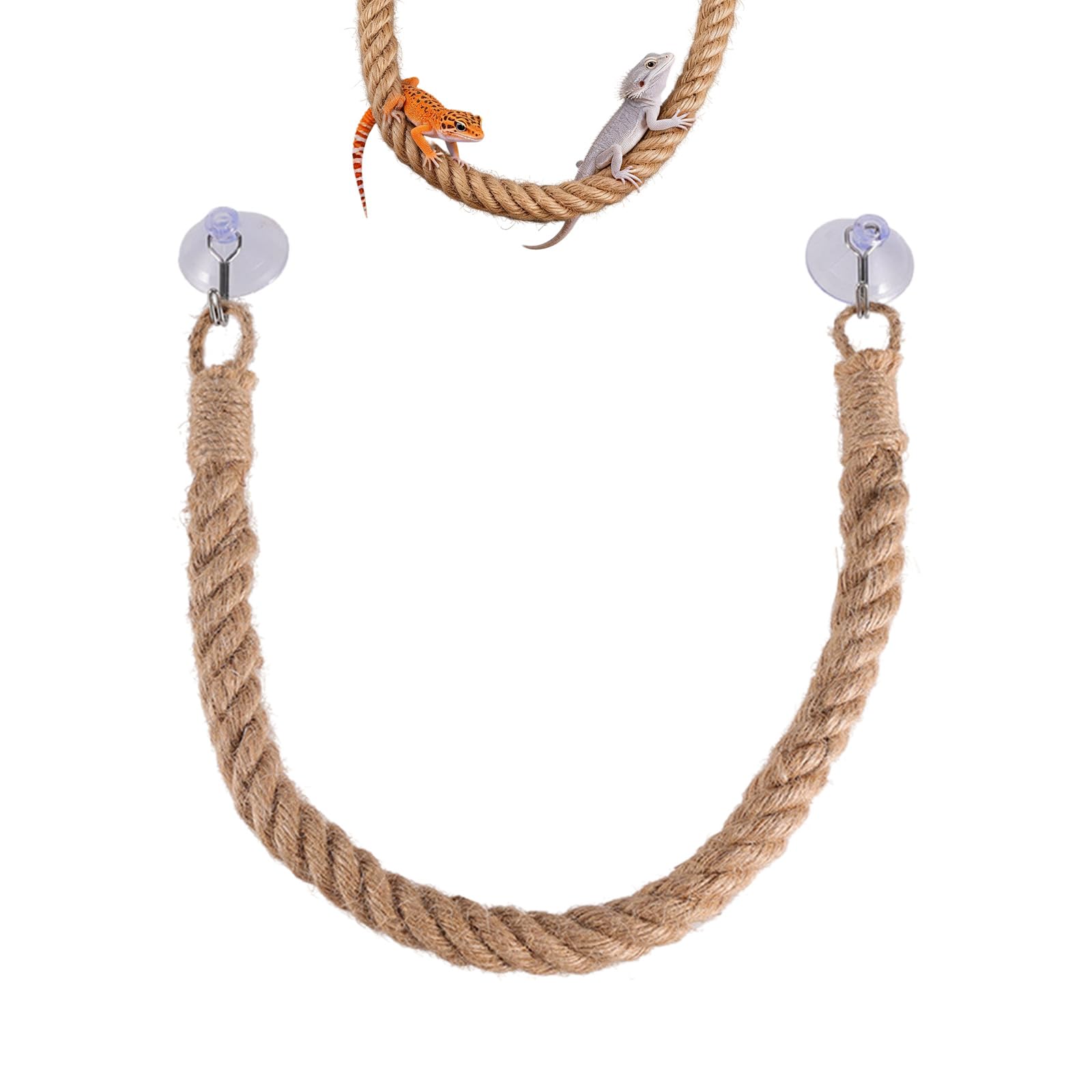 Reptile Vines with Hooks - Climbing Toys & Habitat Accessories for Crested Geckos, Lizards, Snakes, Hermit Crabs - Terrarium Decor & Exercise Rope for Reptile Tanks