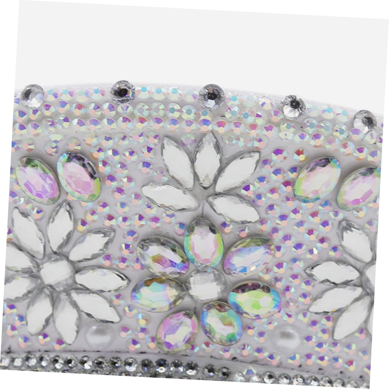 Housoutil Sombrero para Novia en Color Claro con Gemas de Imitación, Estilo Capitán, Talla Ajustable, Adecuado para Despedidas de Soltera y Fiestas de Boda, Accesorio Brillante y Elegante