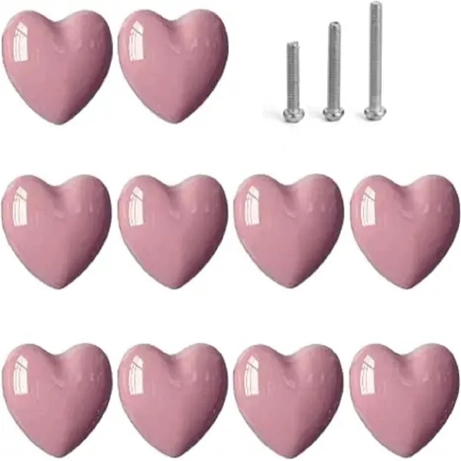 bogniga Handles 60PCS Ceramic Drawer Knobs Heart Shape Cabinet Dresser Pulls Handles Furniture Knobs for Closet Cupboard
