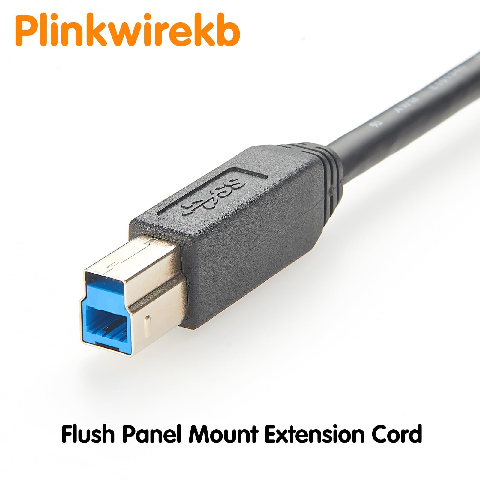 Kabel przedłużający USB 3.0 B na gniazdo B, okrągły kabel montażowy do skanera drukarki, 5 sztuk