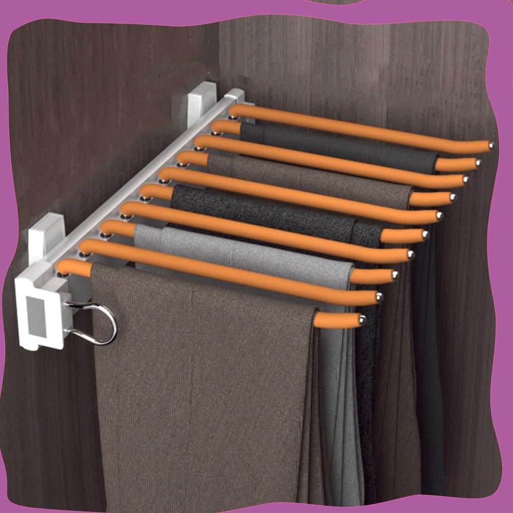 Organiseur de pantalons extensible anti-plis cintre gain de place