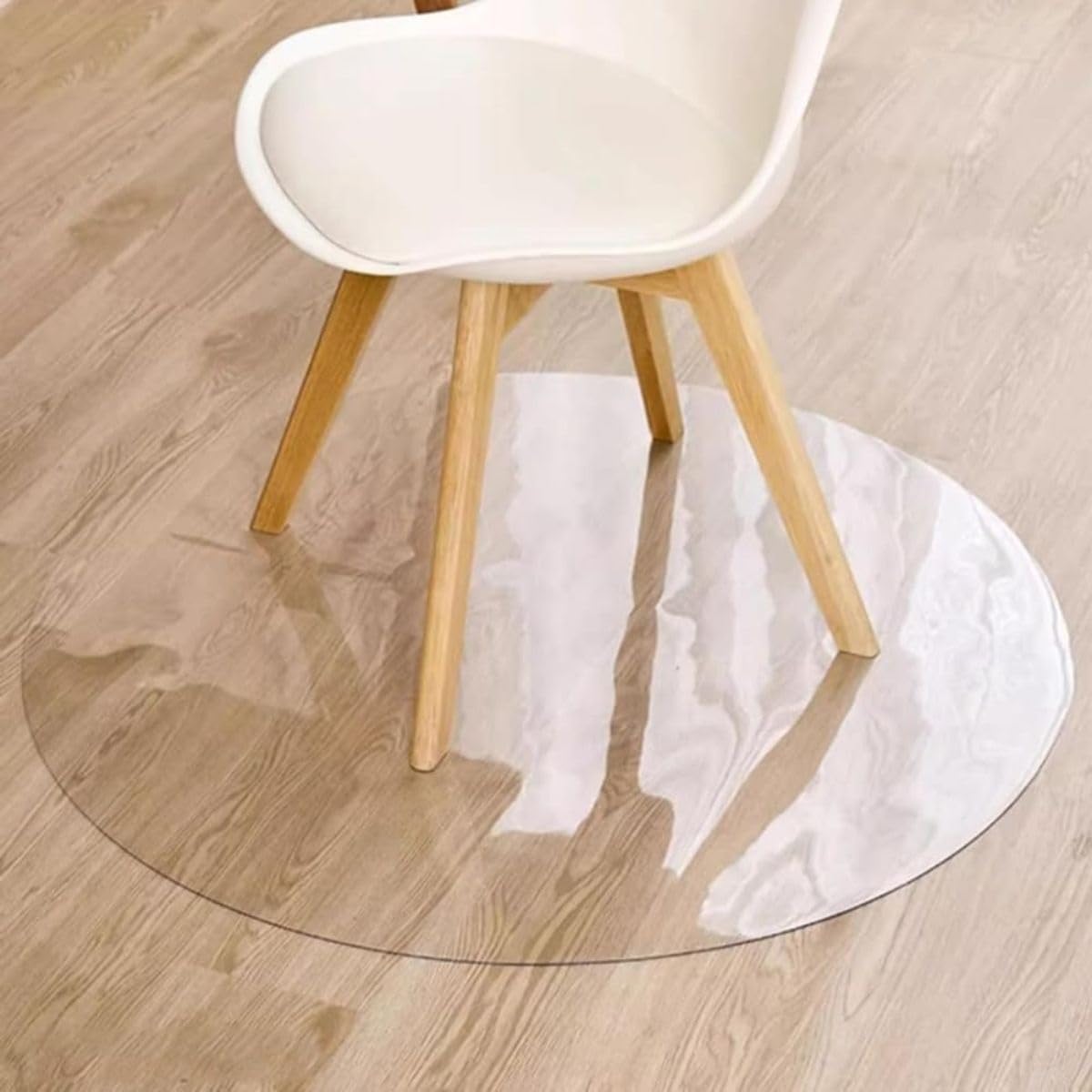 Alfombrillas Redondas de protección de Suelo de 1mm for baldosas de Madera, Alfombrilla Transparente for Silla de Escritorio, for Madera Dura, Alfombra de Vinilo Impermeable(Frosted,110cm)