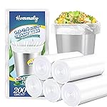 Hommaly 1.5 Gallon 200 pcs Small Clear Trash Bags(Fit1.3-1.6 Gal), Strong 1.3 Gallon 1.6 gallon Garbage Bags,Bathroom Trash Can Bin LinersUnscented,Mini Bags for Waste Basket Liner,Fit 5-6 Liters