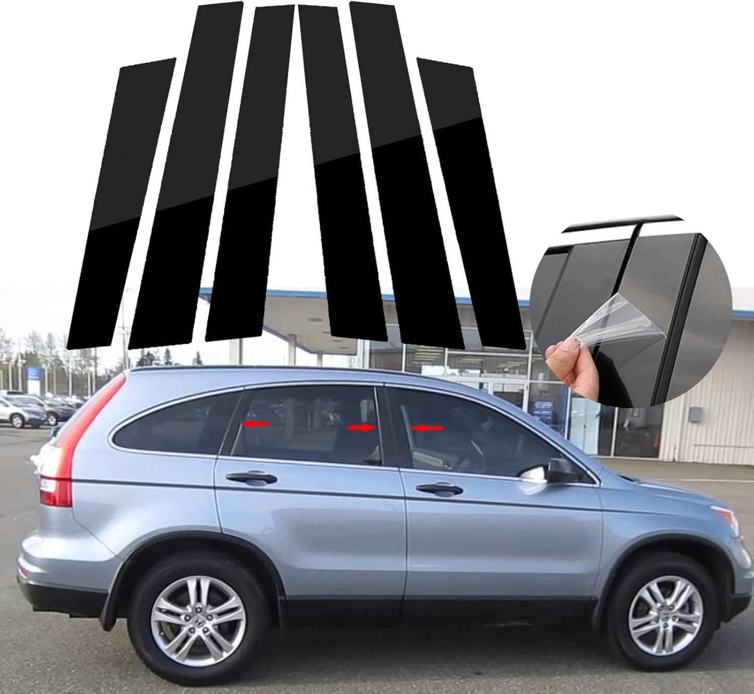 Xotic Tech Pillar Post Side Door Window Cover Trim PreCut