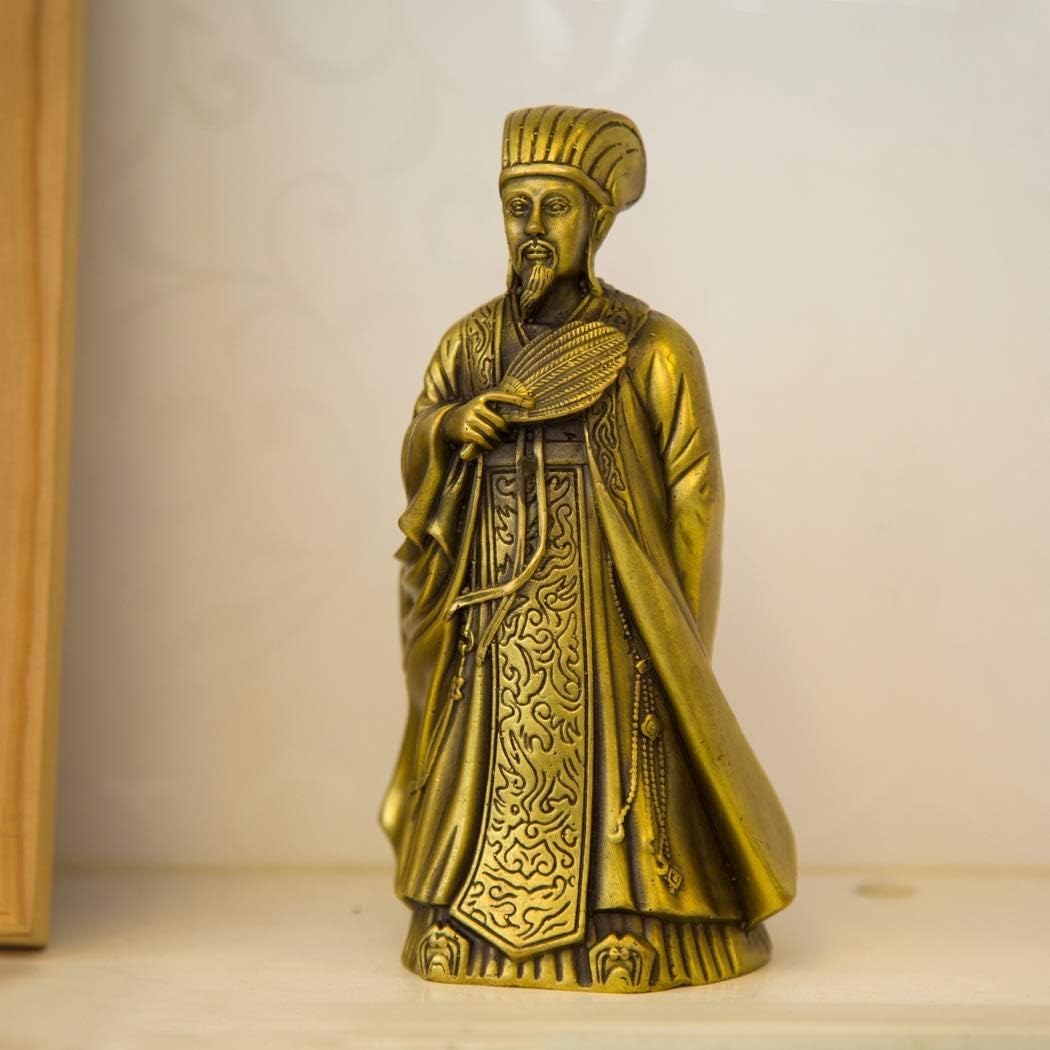 Amazon.co.jp: ZXKYLFFF 古代中国の知恵の人物像 真鍮 手作り 孔明