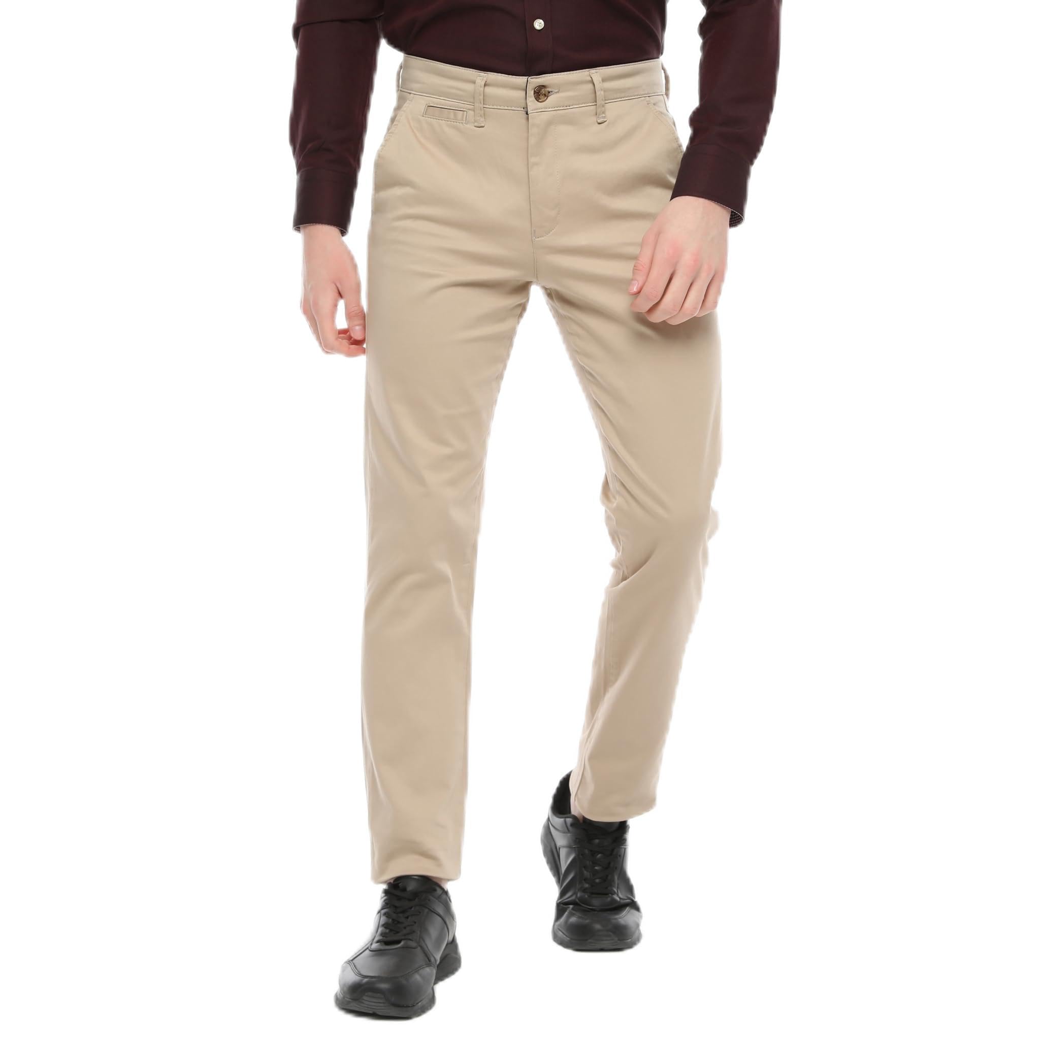 Xact Men's Stone Classic Soft Twill Stretch Chino Trouser (Stone) 36 In 32L