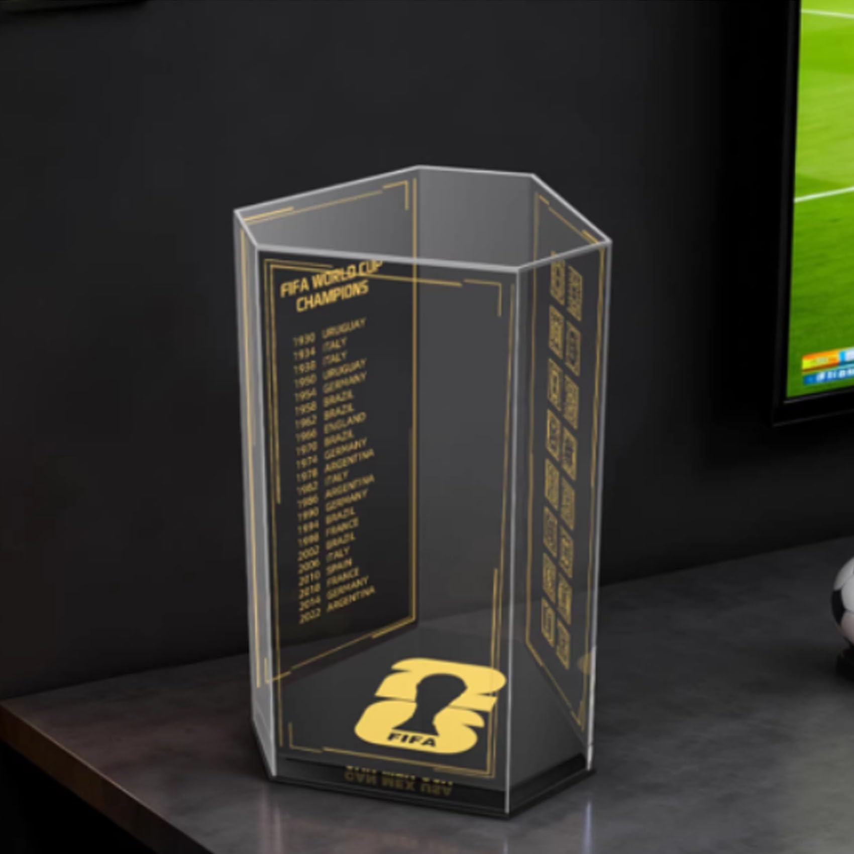 Vitrina acrílica para Le-go 43020 modelo de trofeo de la Copa Mundial de la FIFA, caja expositora a prueba de polvo (solo caja de exhibición)