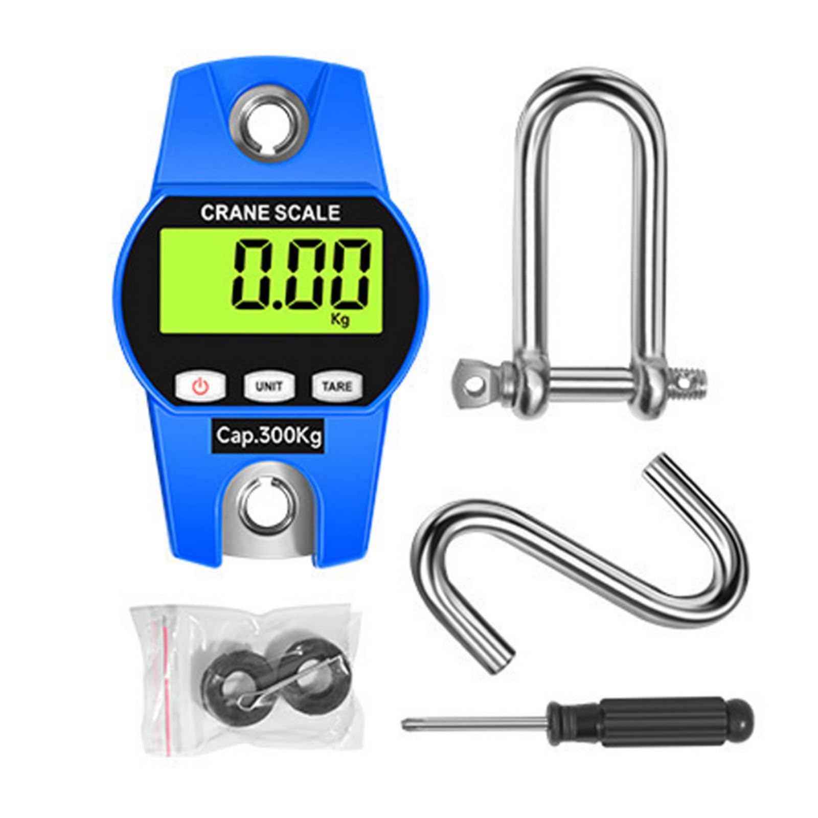 Carotoe Blue Lightweight Hanging Hook Scale With Lcd Screen And Easy Operations Ideal For Outdoor Work Industrial And Household Use High Accuracy Hanging Scale
