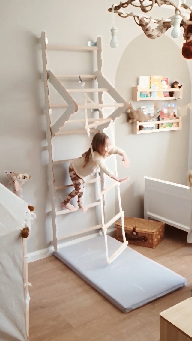 Spalliera Svedese In Legno Per Bambini - Parete Arrampicata Casa | Fino A 100kg - Foto 3