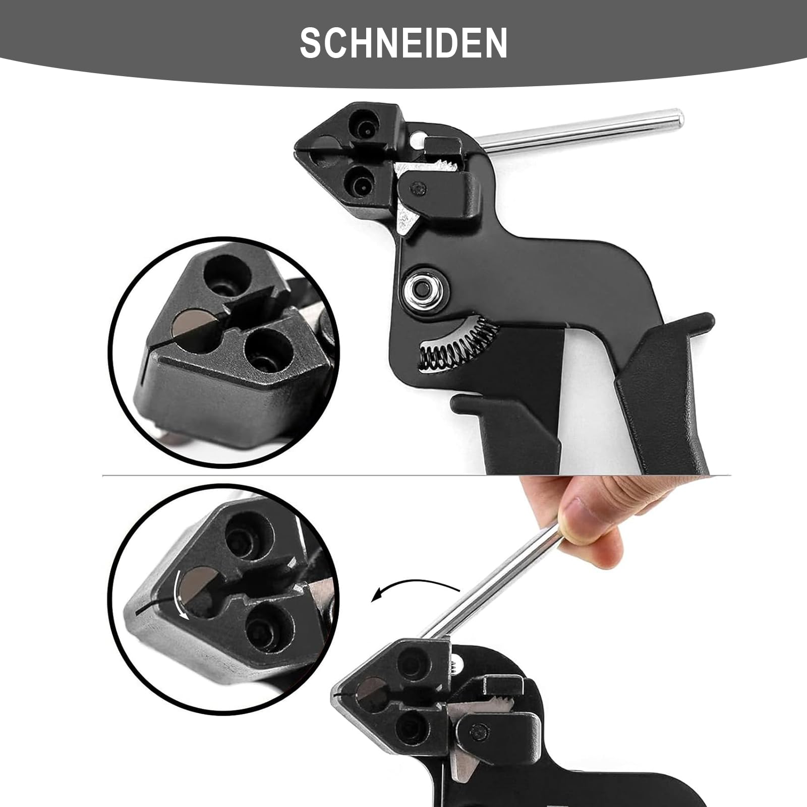 Profi Edelstahl Kabelbinderzangen Set inkl. 300 Stück Metallkabelbinder | (304er Stahl) - Spannwerkzeug & Metallbinderpistole mit Schneidfunktion - Set mit Zange & Tasche - für Industrie, Kfz