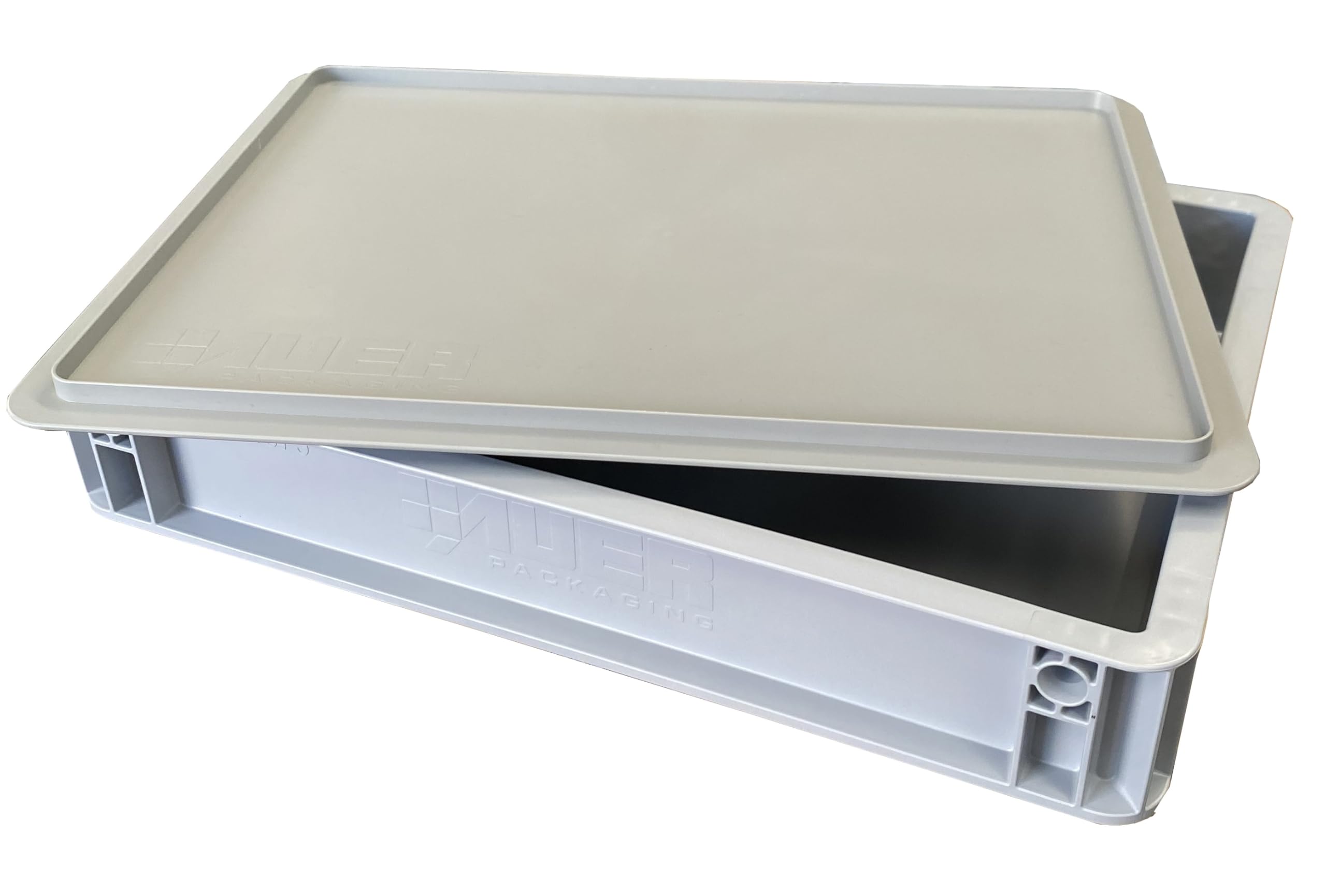 Solent Plastics Pizza Bread Dough Proofing Tray complete with Lid - 40 x 30cm x 7.5cm - Fits in domestic fridges!