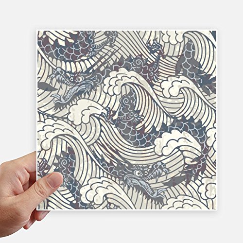 Sticker carré 20 cm dragon bleu impression artistique DIYthinker - 2