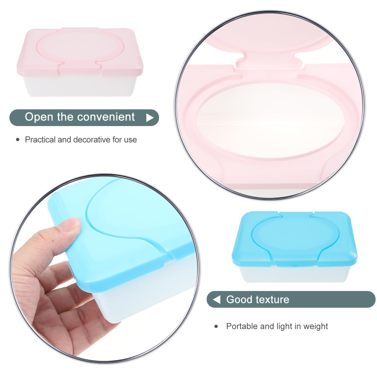 BESTOYARD Boîte À Lingettes Bébé Rechargeable Porte-Lingettes Bébé Portable Distributeur pour Lingettes Humides Rangement pour Crèche Poussette Bureau Lot De 3 7.87 X 4.72 X 2.76 in