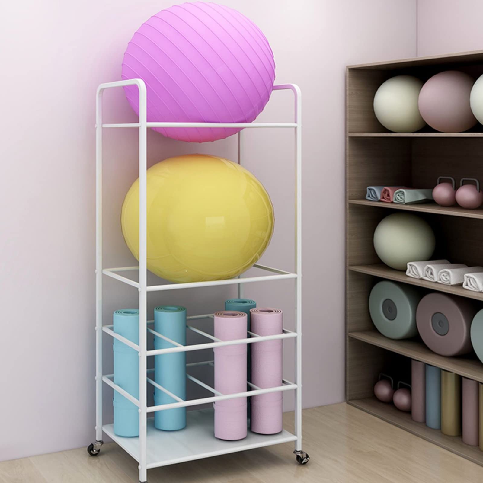 Chariot de tapis de yoga pour aménager un studio de gymnastique à la maison