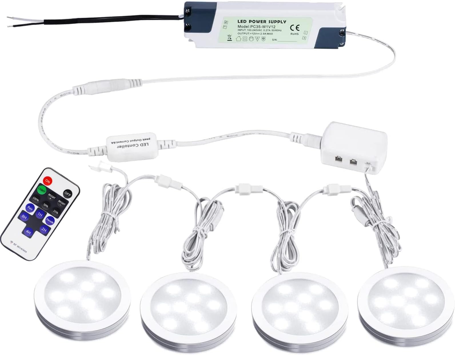 AIBOO Linkable LED Under Lights Hardwired 12V Slim Aluminum